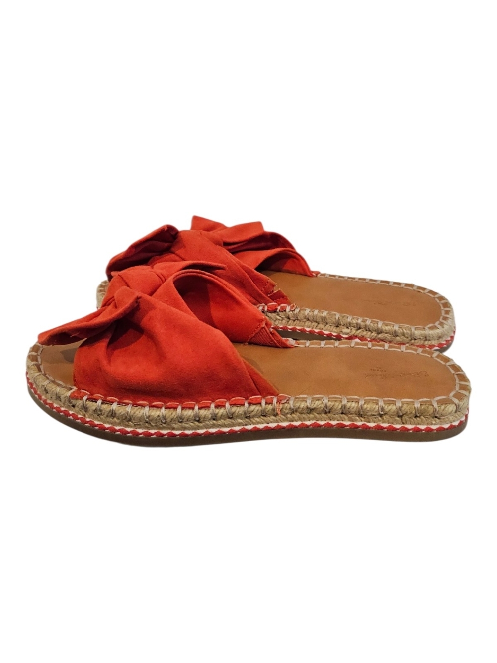 Universal Thread Size 9 Orange Knotted Espadrille Slide Sandals